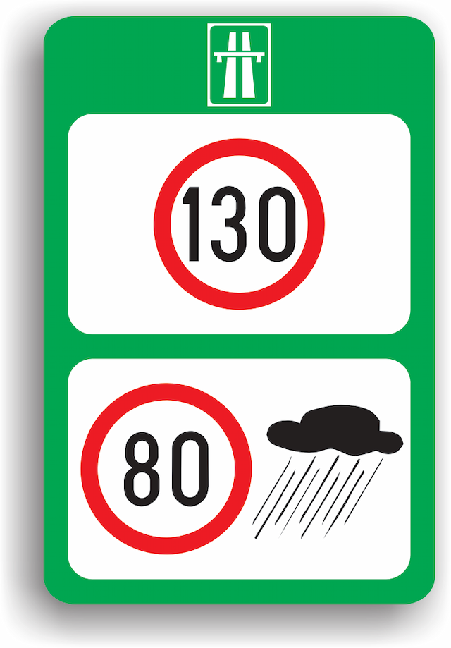 Limite maxime de viteza pe autostrada, in functie de conditiile meteorologice
